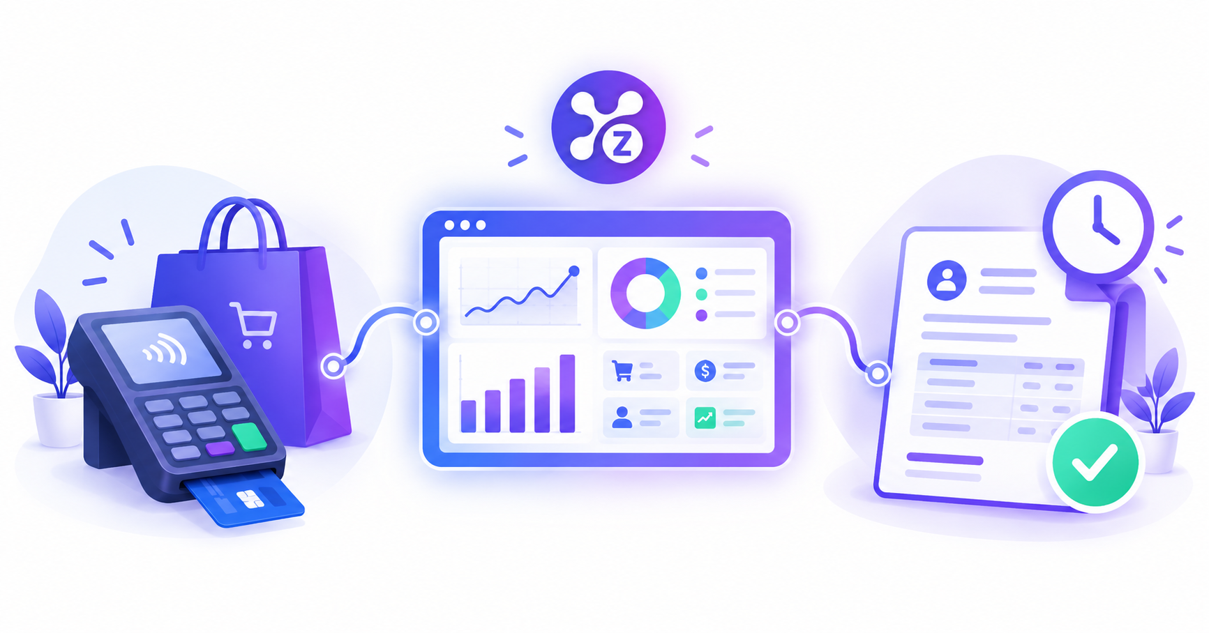 Comparison of POS software and invoicing software with a combined dashboard